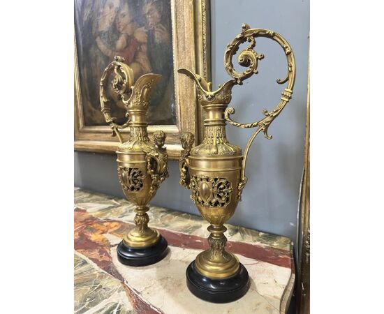 
Coppia di Versatoi in Bronzo Dorato Napoleone III