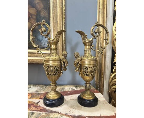 
Coppia di Versatoi in Bronzo Dorato Napoleone III
