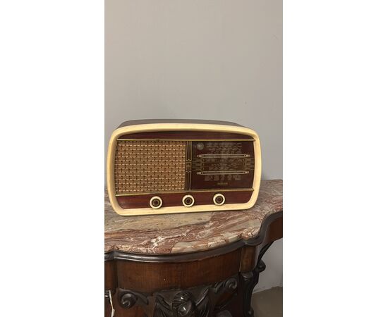 Antica radio a valvole, anni '50, 47x30x18cm Minerva