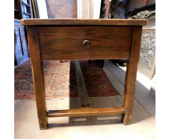 tav123 rustic table with chest of drawers, mis. cm 225 x 80 xh 82     