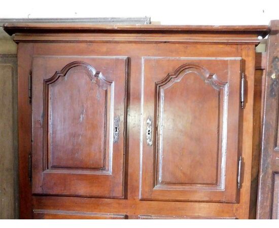 stip192 provencal wall wardrobe, 4 doors, walnut, width cm140 xh 204     