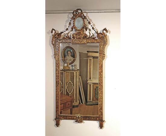 SPECCHIERA NEOCLASSICA DORATA FINE XVIII SECOLO