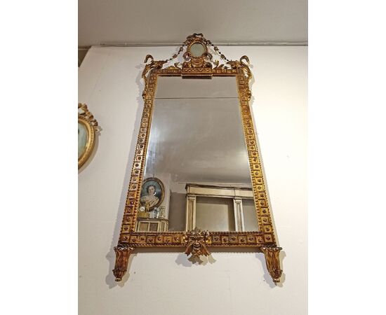 SPECCHIERA NEOCLASSICA DORATA FINE XVIII SECOLO