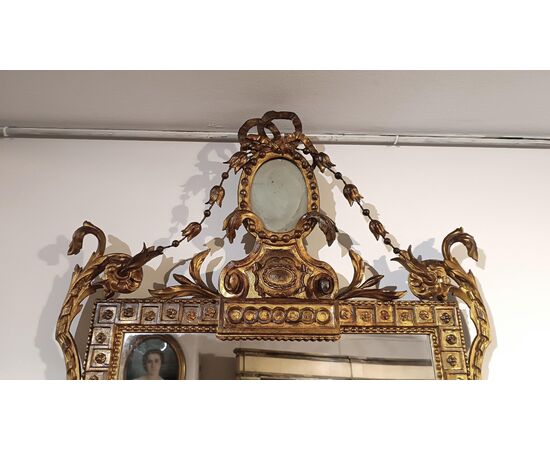 SPECCHIERA NEOCLASSICA DORATA FINE XVIII SECOLO