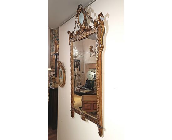 SPECCHIERA NEOCLASSICA DORATA FINE XVIII SECOLO