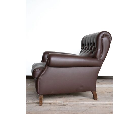 Coppia di poltrone Frau in pelle testa di moro – Anni ’60/’70