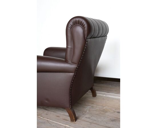 Coppia di poltrone Frau in pelle testa di moro – Anni ’60/’70