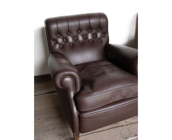 Coppia di poltrone Frau in pelle testa di moro – Anni ’60/’70