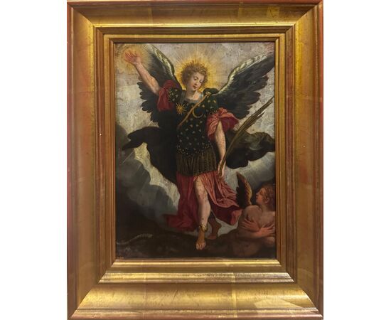 SAN MICHELE ARCANGELO VITTORIOSO- DIPINTO SU RAME - Bernardino Cesari