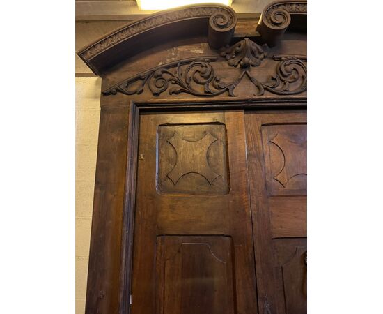 PTCI567 - Portoncino in noce, con portale in legno, epoca '700, misure cm L 117 x H 225