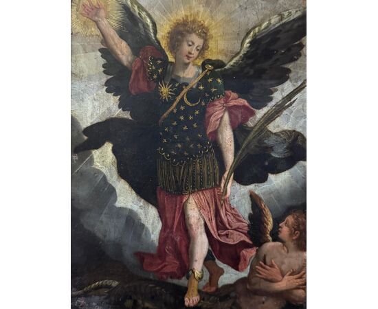 SAN MICHELE ARCANGELO VITTORIOSO- DIPINTO SU RAME - Bernardino Cesari