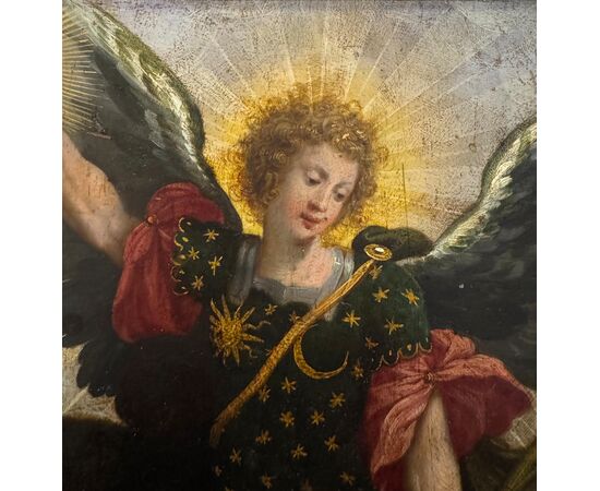SAN MICHELE ARCANGELO VITTORIOSO- DIPINTO SU RAME - Bernardino Cesari