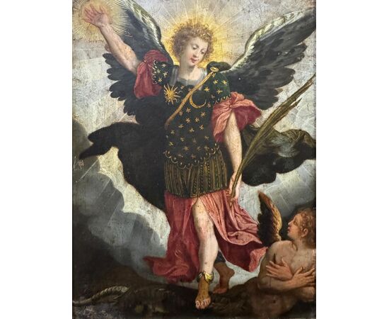 SAN MICHELE ARCANGELO VITTORIOSO- DIPINTO SU RAME - Bernardino Cesari