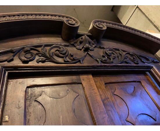 PTCI567 - Portoncino in noce, con portale in legno, epoca '700, misure cm L 117 x H 225