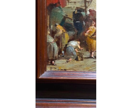 Pair of oil on canvas paintings depicting Venetian views. E. Zeno (Eugenio Bonivento, Chioggia 1880- Milan 1956).