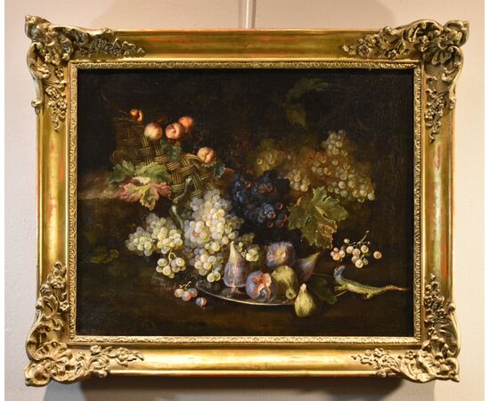 Natura morta di frutta con lucertola, Franz Werner Von Tamm (Amburgo 1658-Vienna 1754)