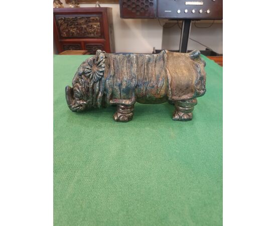 Rinoceronte in ceramica Raku