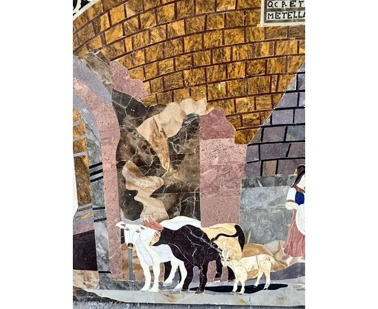 
Pannelli Intarsiati in Marmo con Vedute di Roma