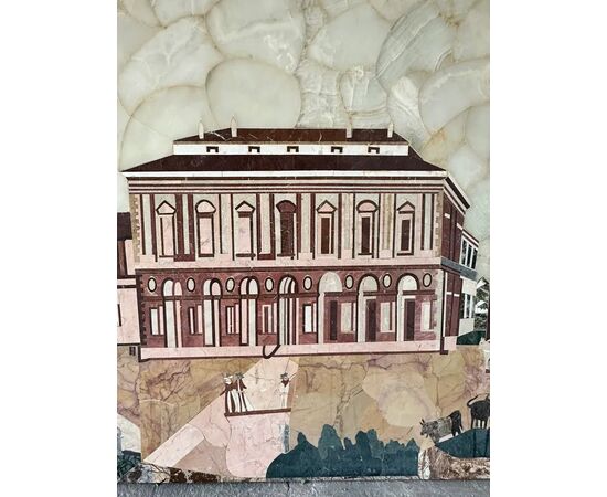 
Pannelli Intarsiati in Marmo con Vedute di Roma