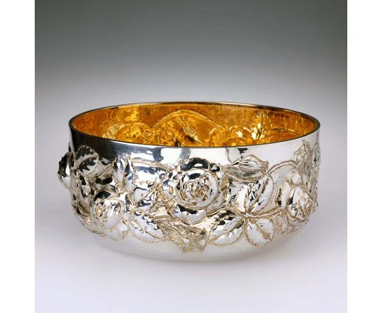 Portafrutta in Argento Manifattura Brandimarte Firenze Italia Seconda Metà '900