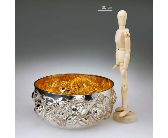 Portafrutta in Argento Manifattura Brandimarte Firenze Italia Seconda Metà '900