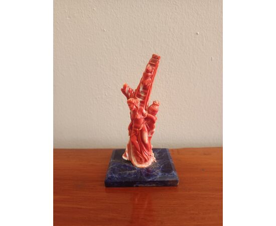 Mediterranean red coral sculpture