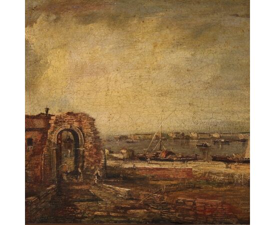 Italian seascape painting from 20th century