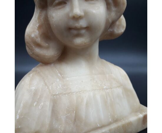 Sculpture, bust, young girl, late 19th century, Eugenio Battiglia