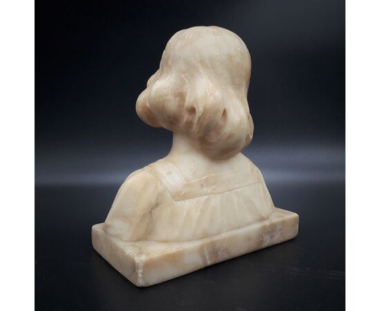 Sculpture, bust, young girl, late 19th century, Eugenio Battiglia