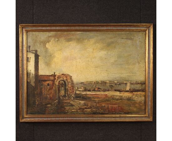 Italian seascape painting from 20th century