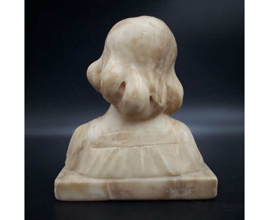 Sculpture, bust, young girl, late 19th century, Eugenio Battiglia