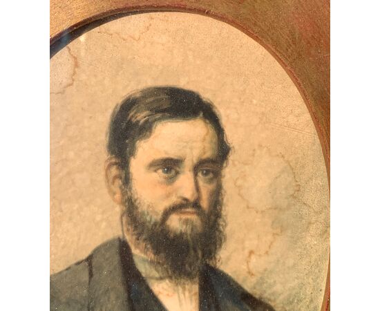 European painter (19th century) - Small portrait of a gentleman.