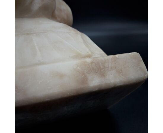 Sculpture, bust, young girl, late 19th century, Eugenio Battiglia