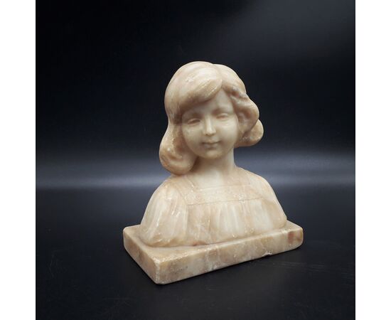 Sculpture, bust, young girl, late 19th century, Eugenio Battiglia