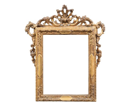 Carved and gilded wooden frame. Venice, 18th century.