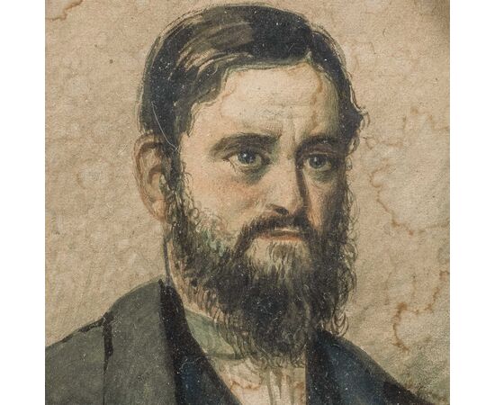 European painter (19th century) - Small portrait of a gentleman.