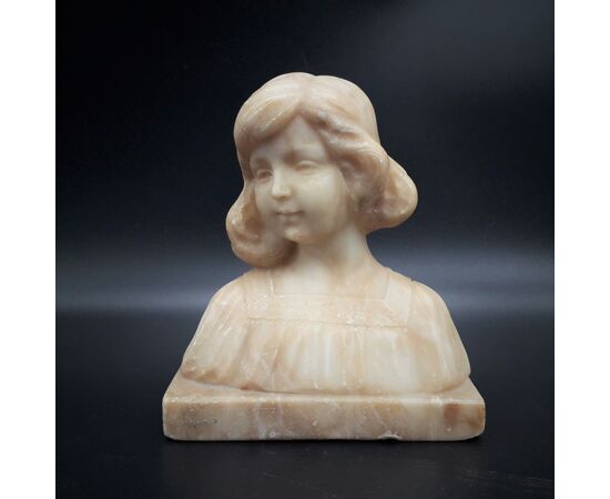 Sculpture, bust, young girl, late 19th century, Eugenio Battiglia