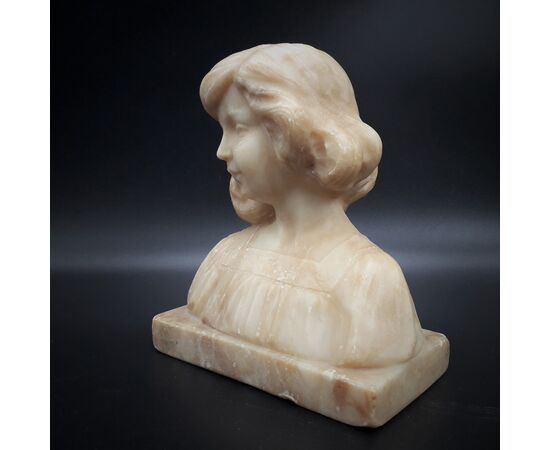 Sculpture, bust, young girl, late 19th century, Eugenio Battiglia