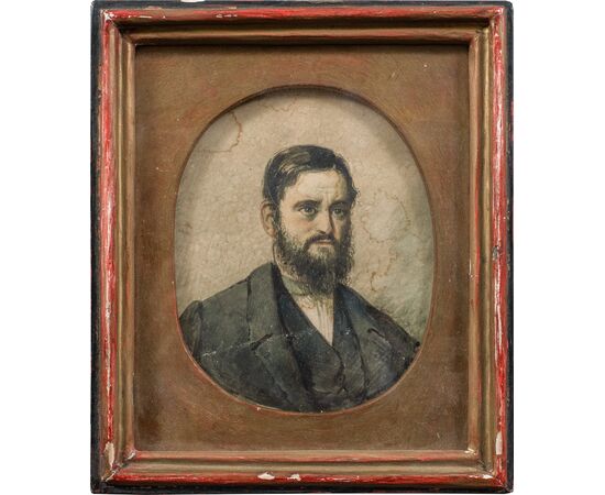 European painter (19th century) - Small portrait of a gentleman.