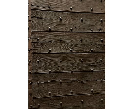 PTCR518 - Studded door in chestnut, 1800s, dimensions cm W 76 x H 191