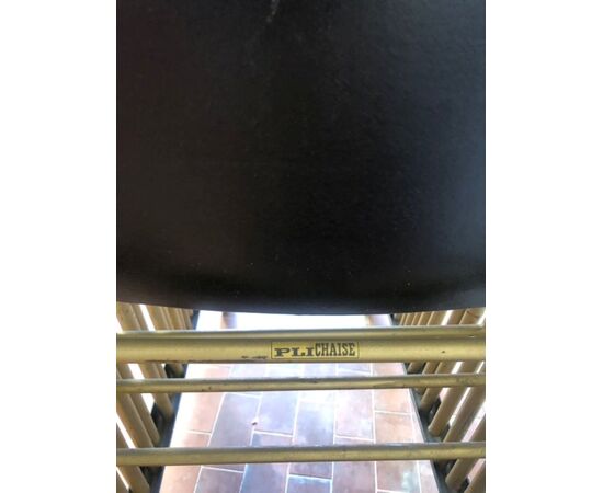 Set di 10 sedie vintage apribili, da cinema o teatro con carrello originale