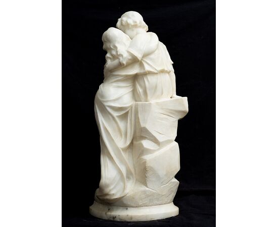 Scultura antica in alabastro raffigurante L'Amour. Francia XIX secolo.