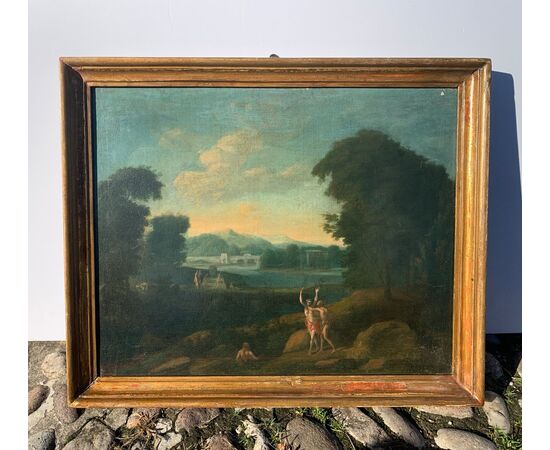 Hendrik Frans van Lint (Anversa 1684 - Roma 1763) cerchia di - Apollo e Dafne.