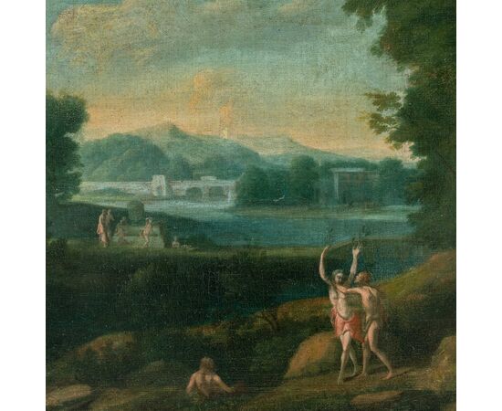 Hendrik Frans van Lint (Anversa 1684 - Roma 1763) cerchia di - Apollo e Dafne.