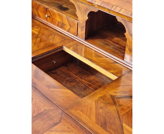 Venetian walnut veneered and inlaid fall front desk, 18th century
