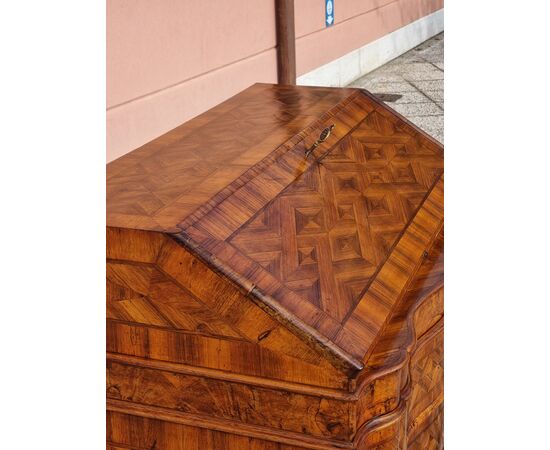 Venetian walnut veneered and inlaid fall front desk, 18th century