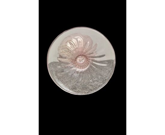 Vaso versatoio in vetro sottile ambra amaranto.Murano.