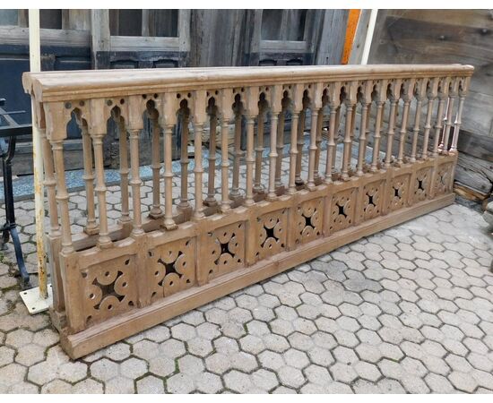 dars284 turned wood railing, two pieces length cm 283 xh 93     