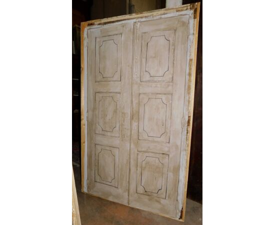 ptl430 n. 2 lacquered doors with frame, h cm 230 x 135 max     