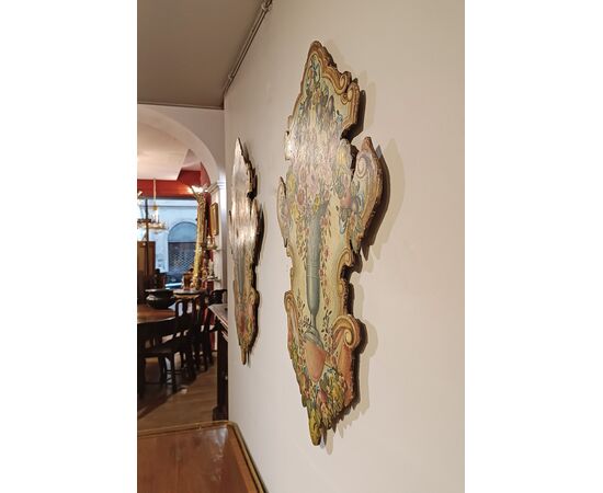 COPPIA DI PANELLI DIPINTI META’ XIX SECOLO